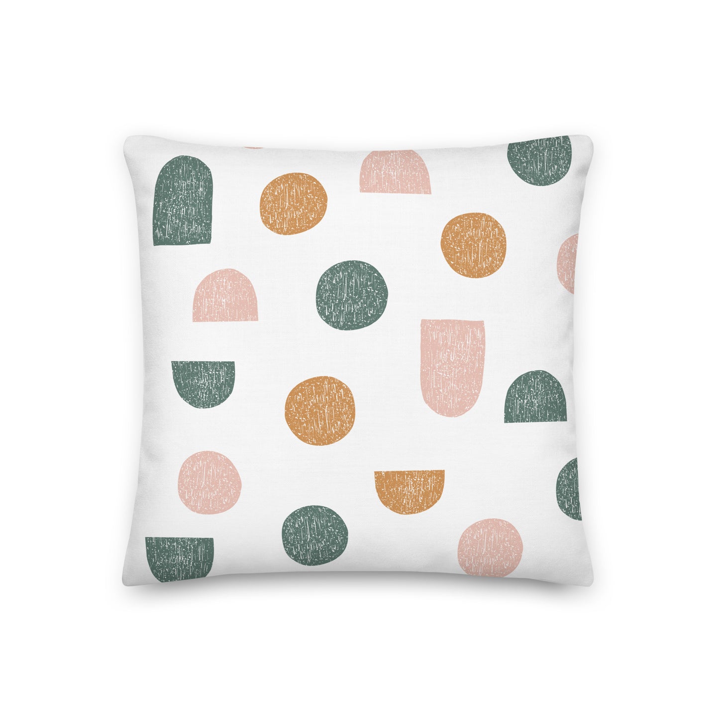 Neutral Color Circles and Semi-circles Pillow