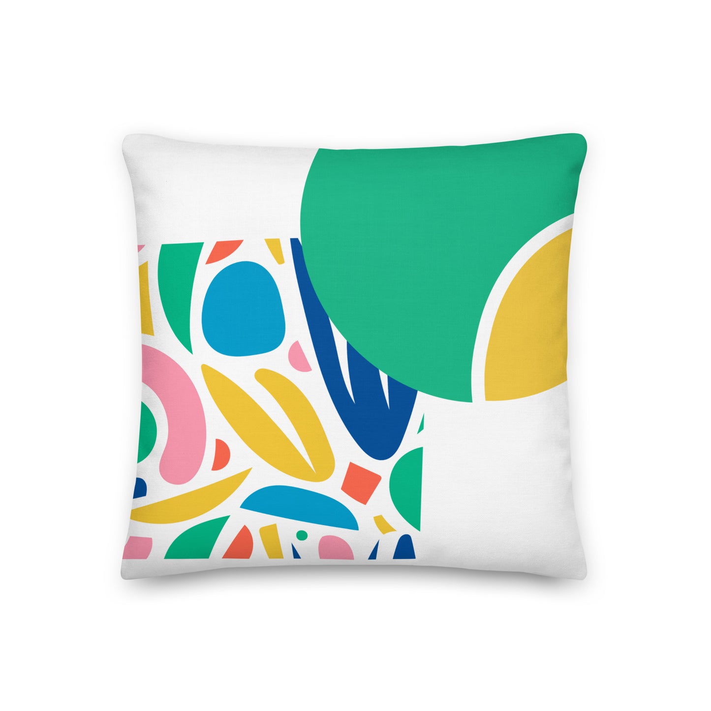 Colorful Collage Matisse Style Color Block Pillow- Soft or Linen