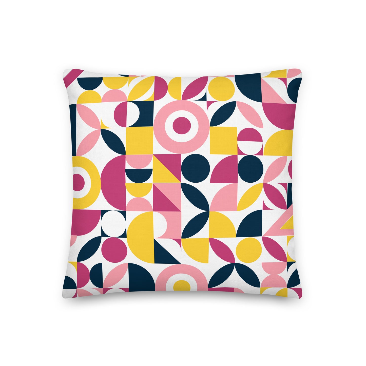 Vibrant Summer-Themed Pink, Yellow Pillow- Soft or Linen