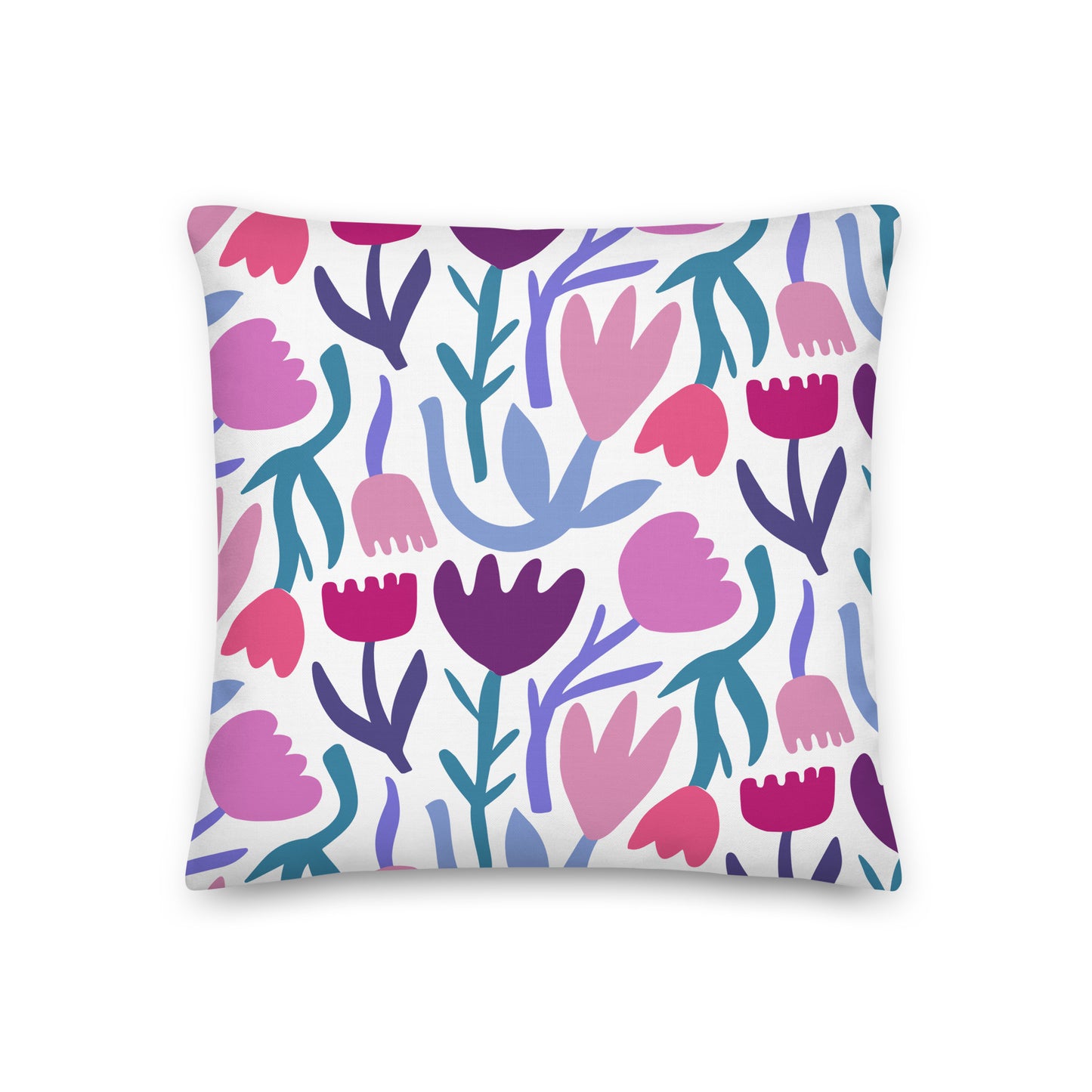 Cute Paper Cut Flowers and Leaves Pillow- Soft or Linen