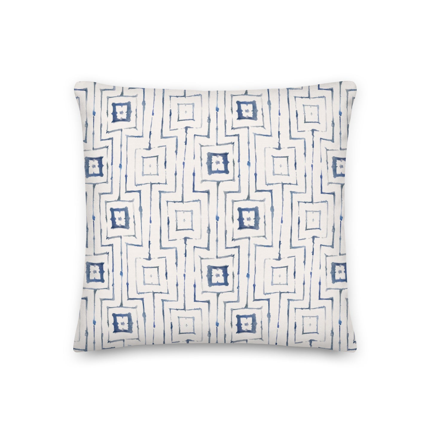 Blue Shibori Pattern Premium Pillow- Soft or Linen