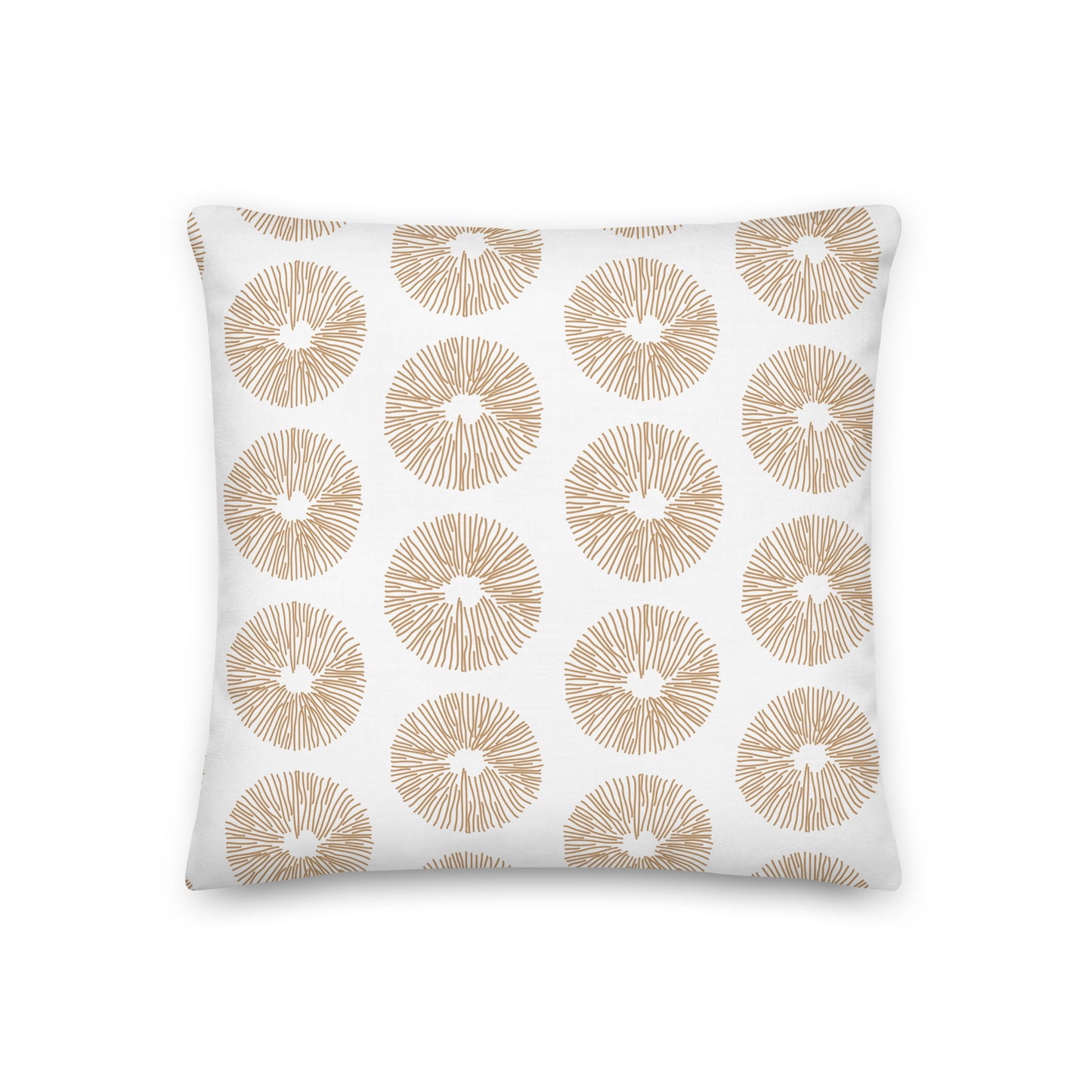 Brown and White Ethnic Circles Premium Pillow-Soft or Linen