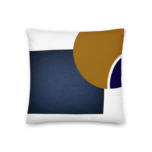 Navy and Mustard Color Block Pillow- Soft or Linen