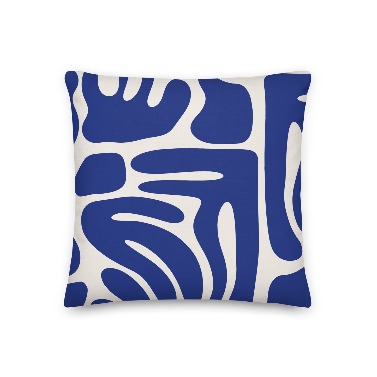 Artistic Blue & White Iconic Pillow- Soft or Linen