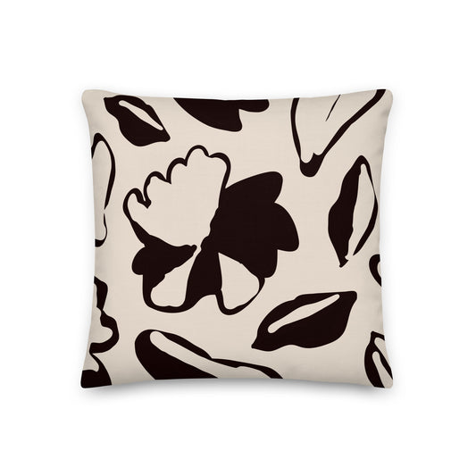 Seamless Pattern Abstract Flowers Pillow- Soft or Linen