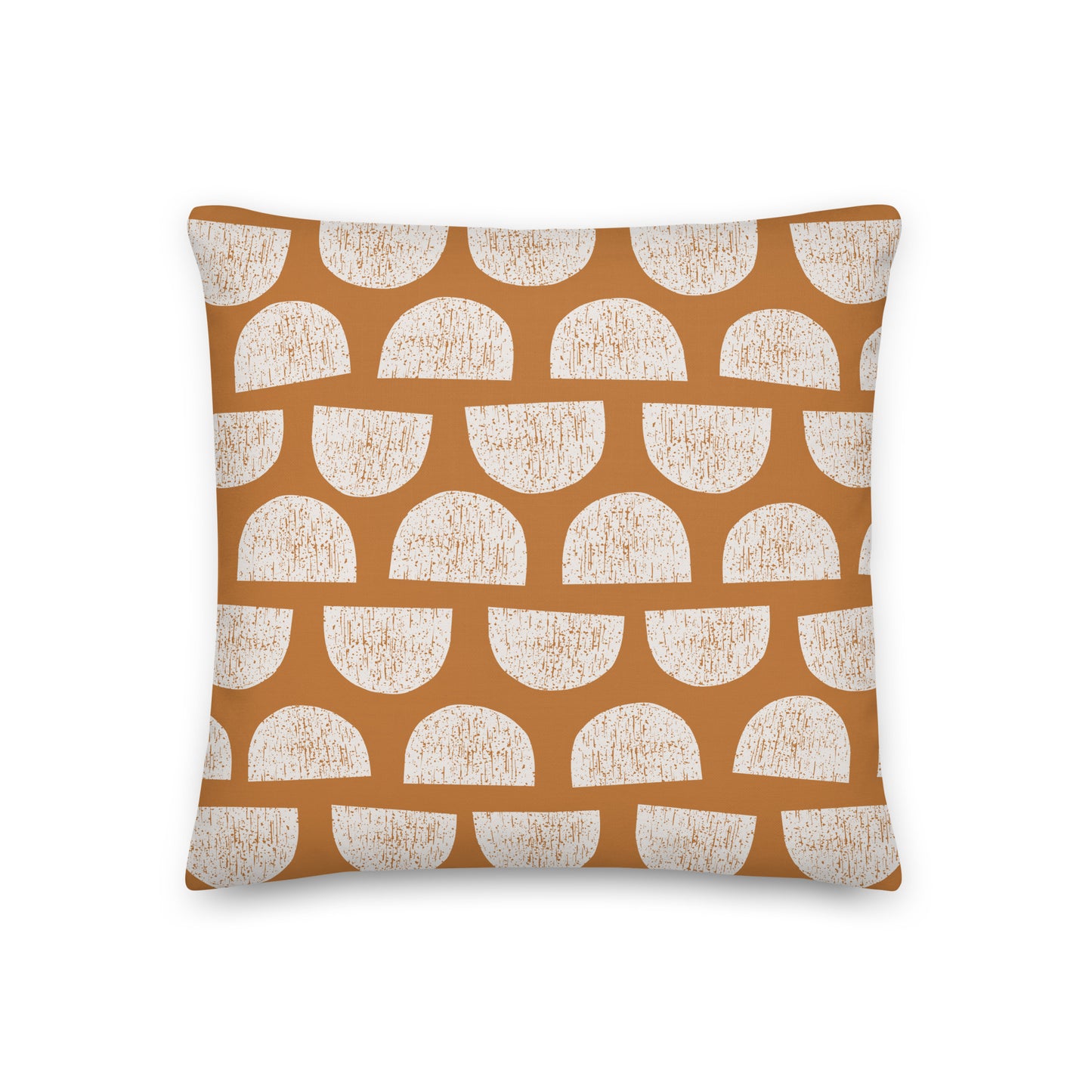 Brown Pattern with Textured Semi-circle Pillow - Soft or Linen