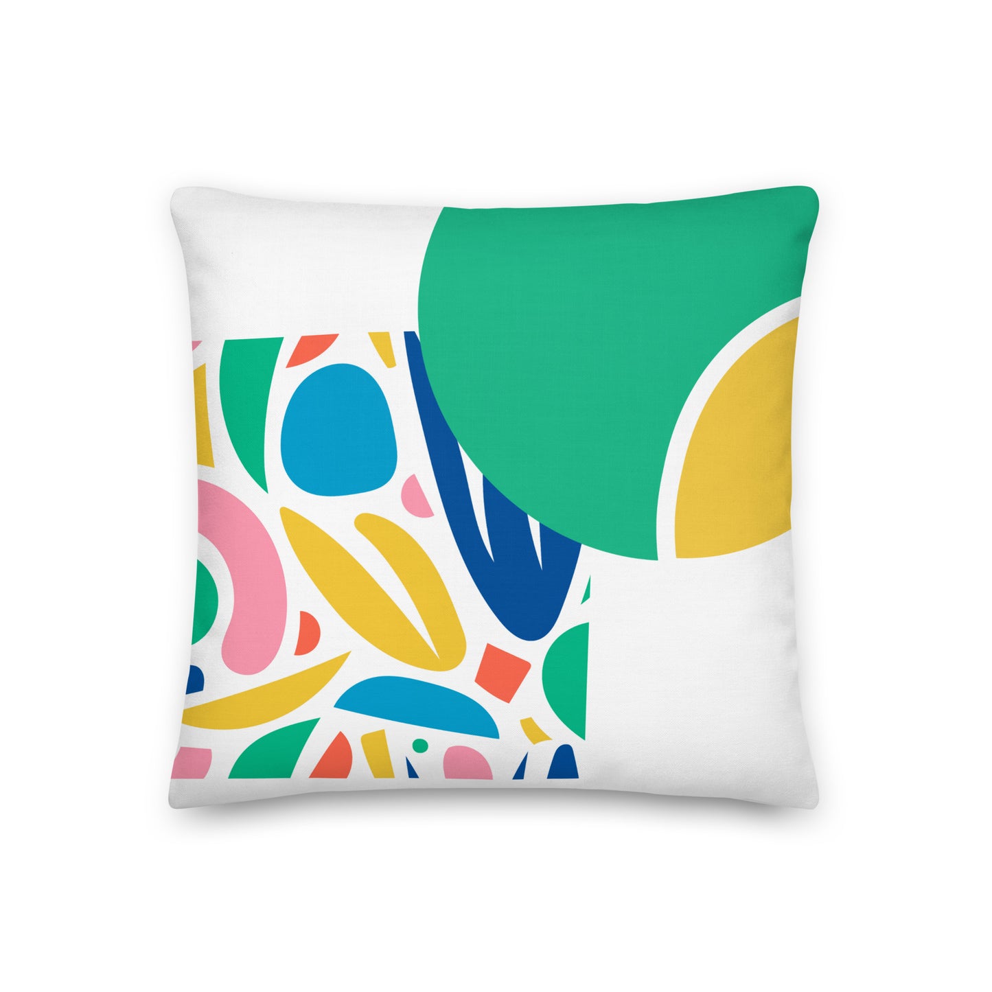 Colorful Collage Matisse Style Color Block Pillow- Soft or Linen