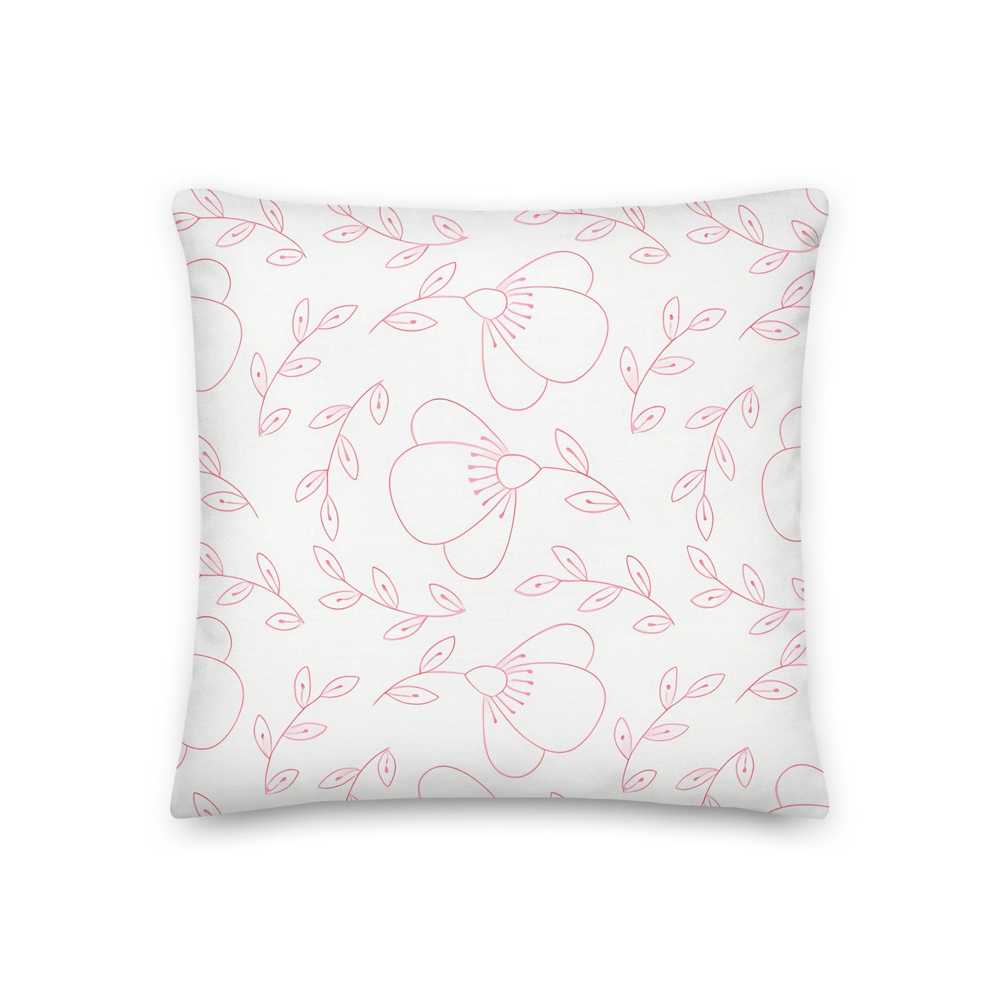 Floral Fantasy Pink Pillow- Soft or Linen