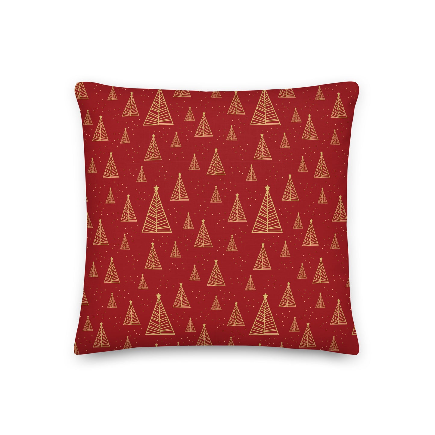 Red Christmas pillow- trees- Soft Or Linen