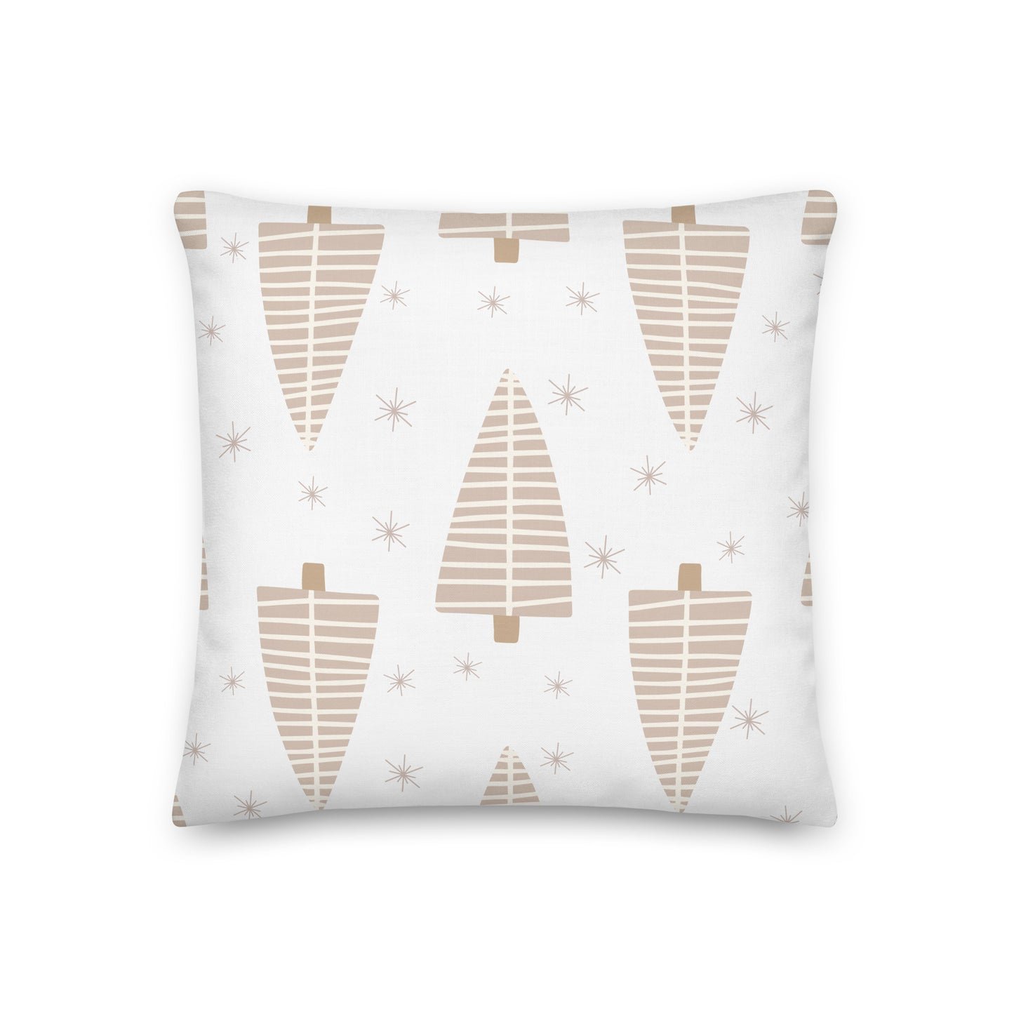 Neutral Christmas pillow- tree and stars- Soft Or Linen