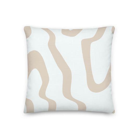 Cream Wavy Pattern Pillow- Soft or Linen