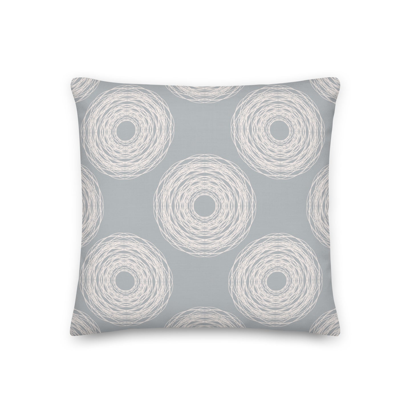 Circles in Gray-blue Color Premium Pillow- Soft or Linen