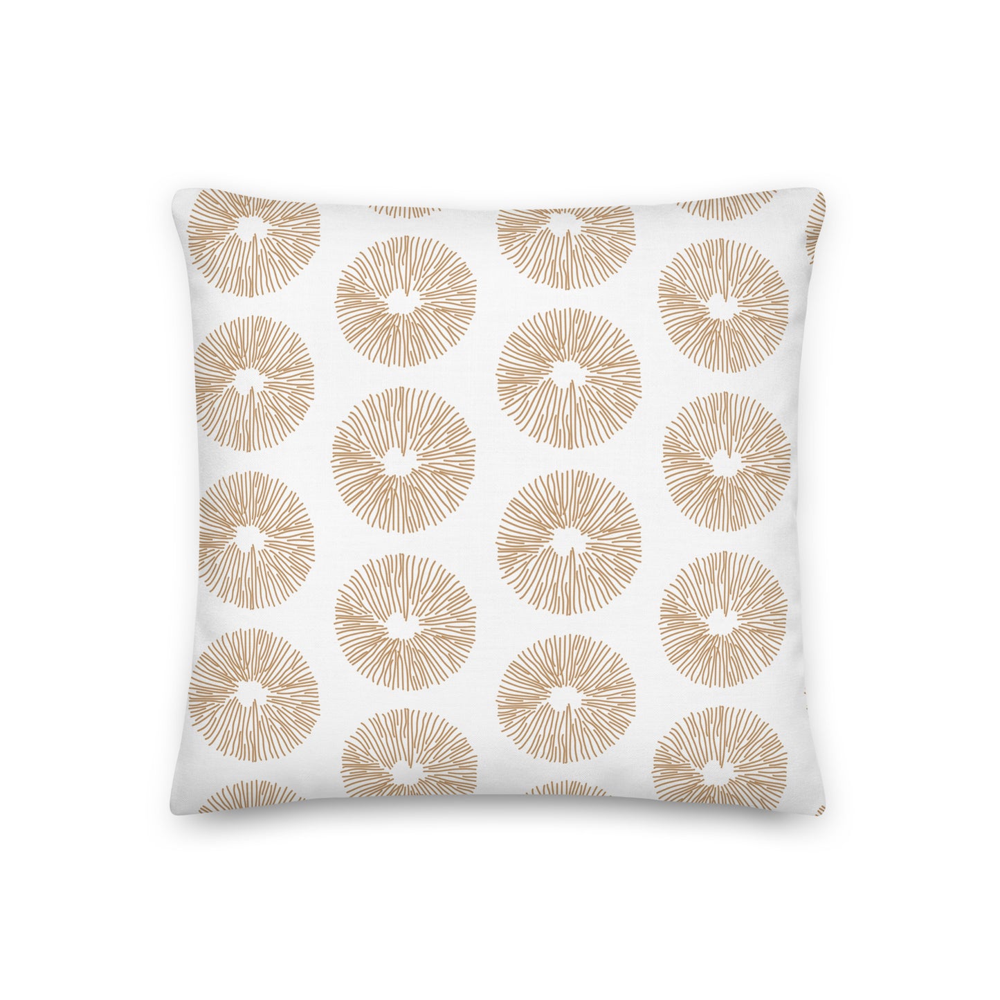 Brown and White Ethnic Circles Premium Pillow-Soft or Linen