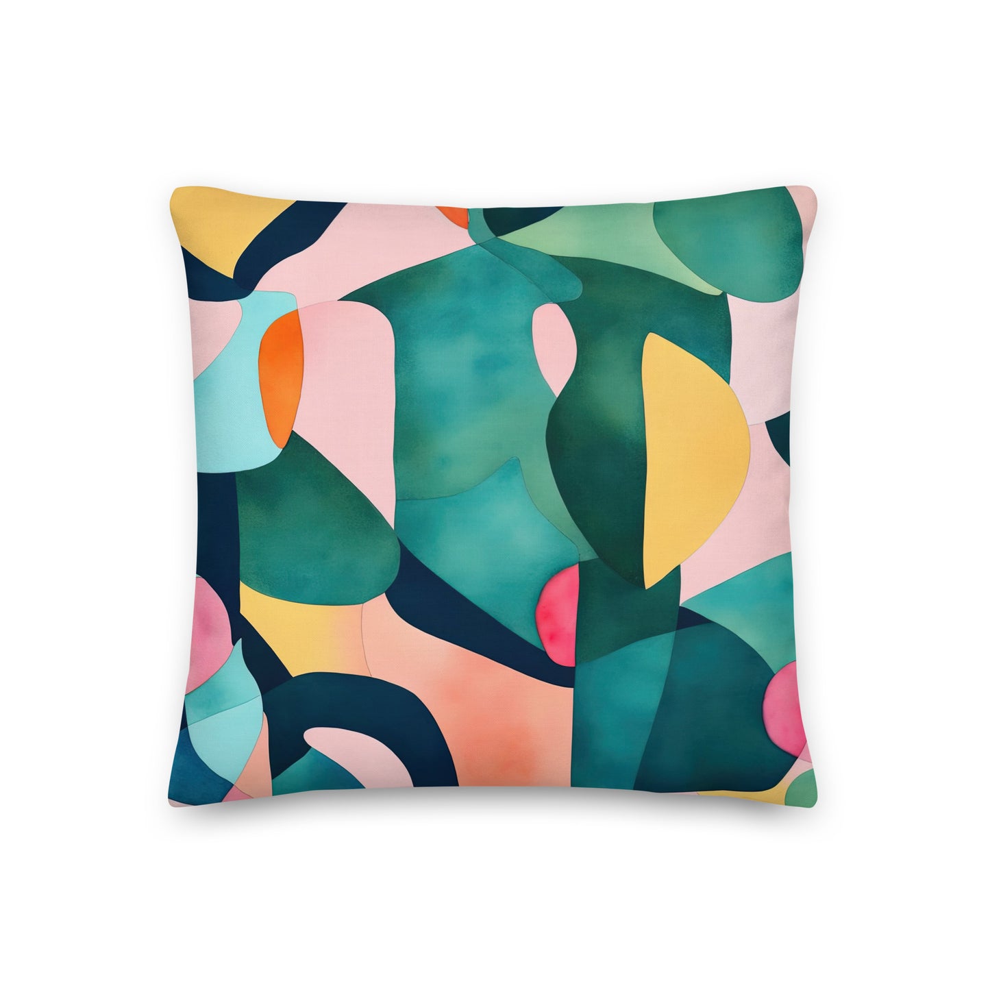 Colorful Patterns Abstract Watercolor Pillow- Soft or Linen