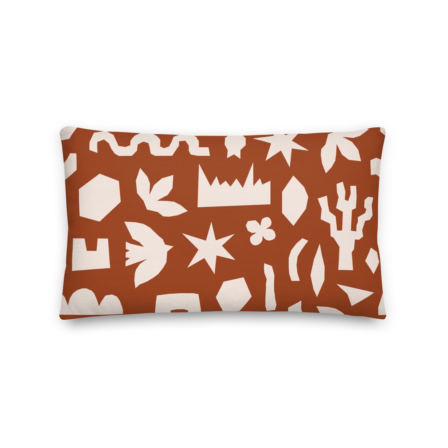 Cream and Orange Cutting Inspired Matisse Pillow - Soft Or Linen