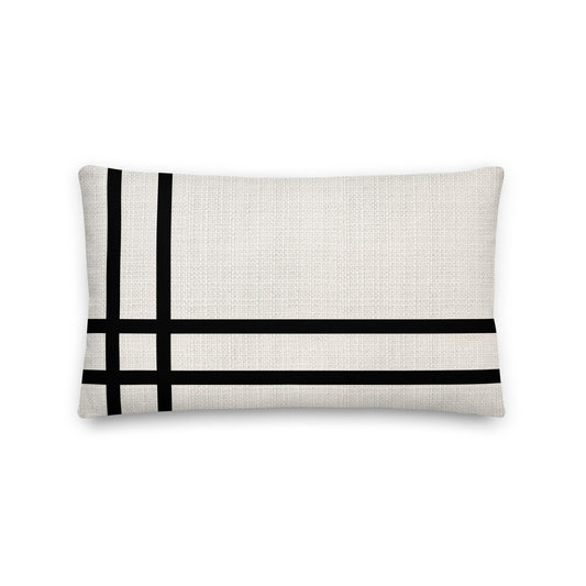 Black Stripes on Beige Premium Pillow