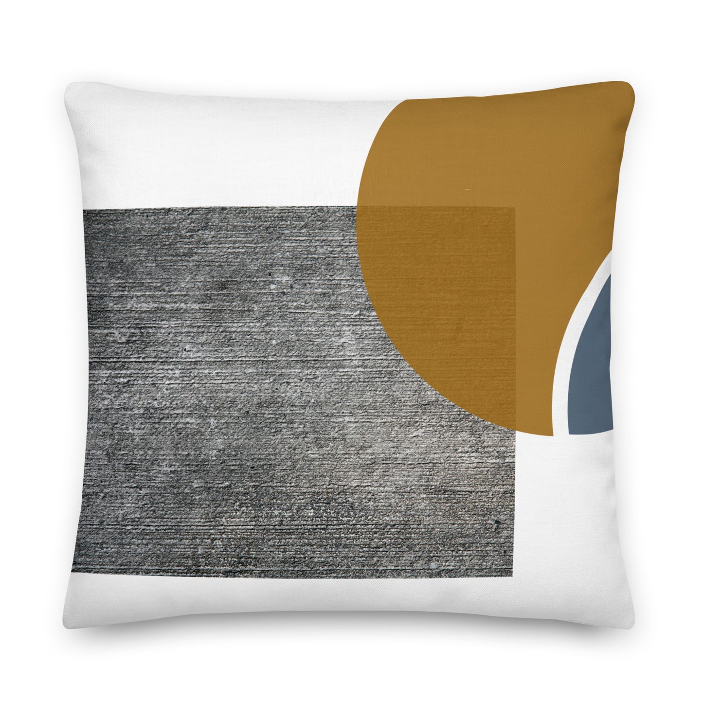 Gray and Mustard Color Block Pillow - Soft or Linen