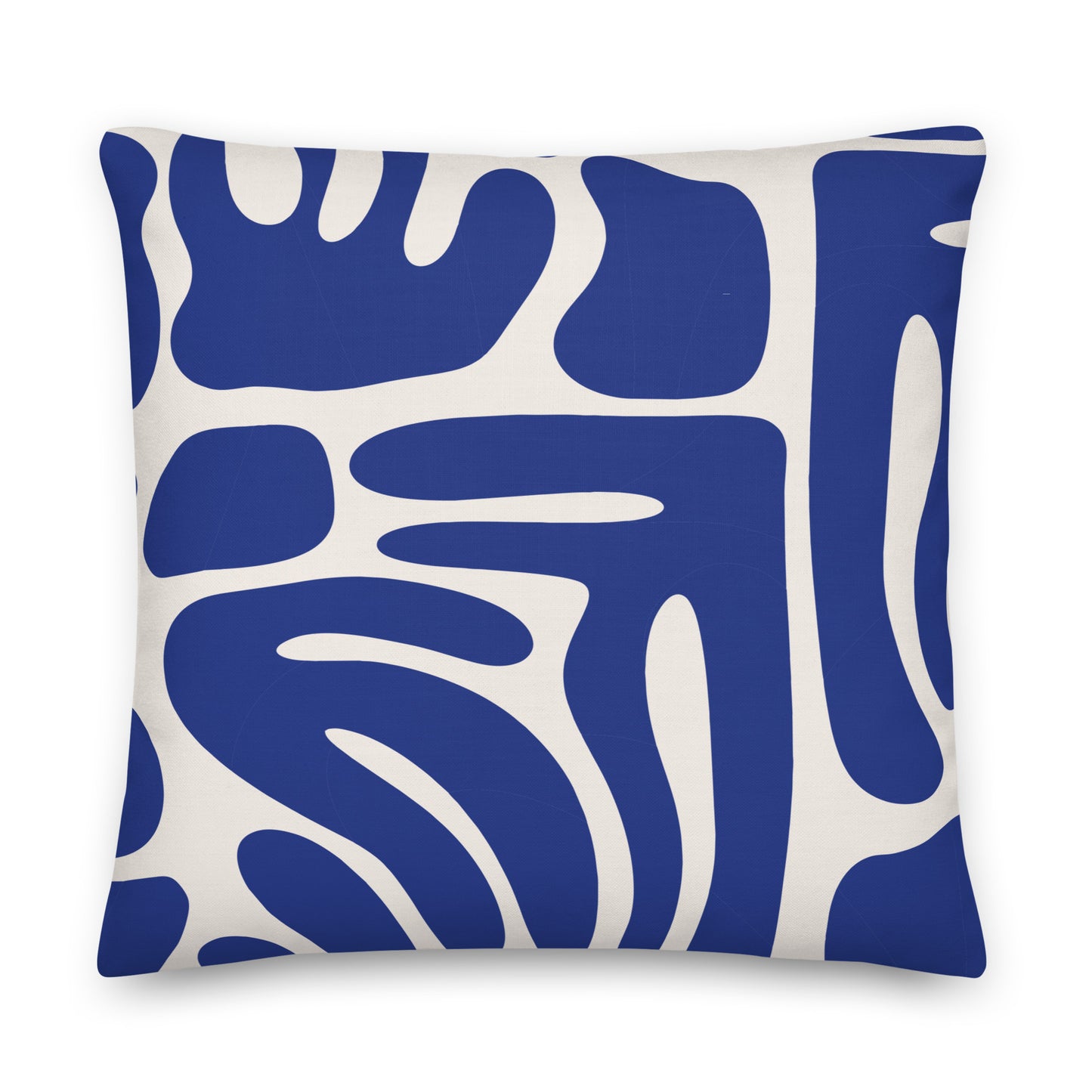 Artistic Blue & White Iconic Pillow- Soft or Linen