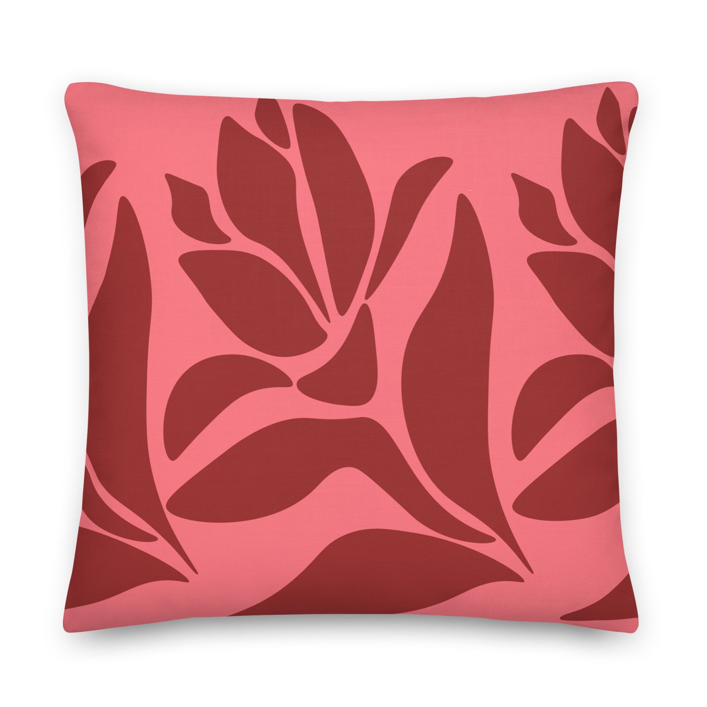 Red and Coral Matisse Inspired Pillow- Soft or Linen