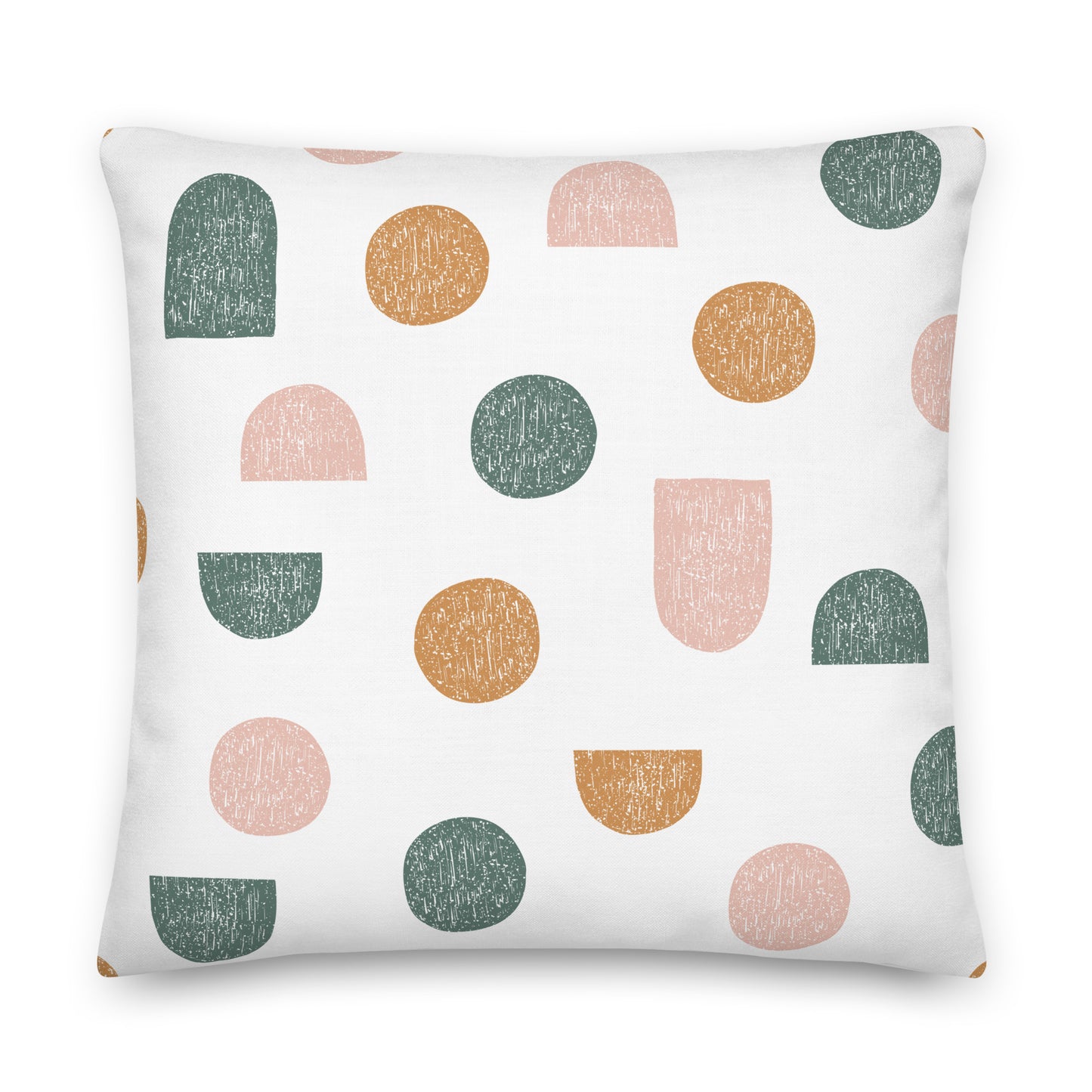 Neutral Color Circles and Semi-circles Pillow