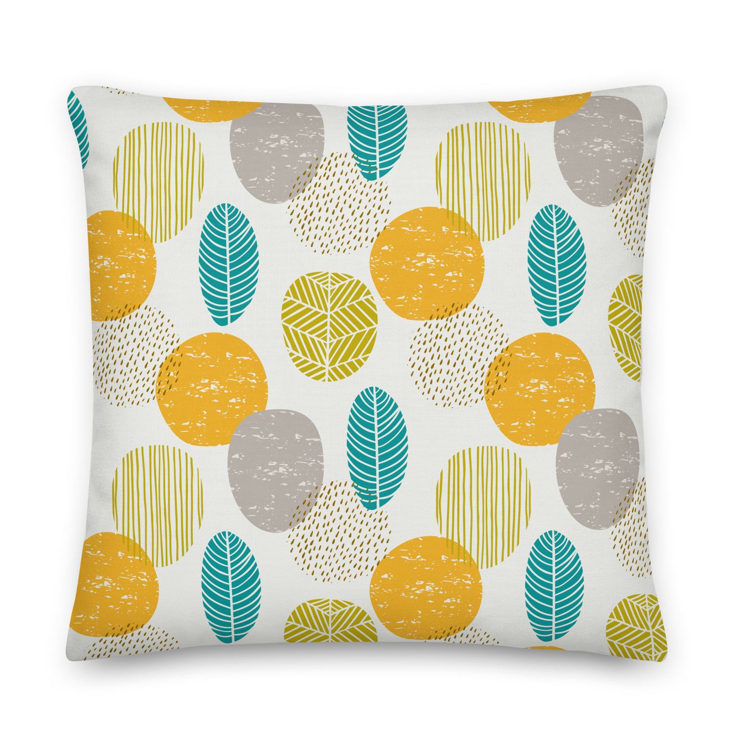 Seamless Pattern with Leaves Pillow- Soft or Linen