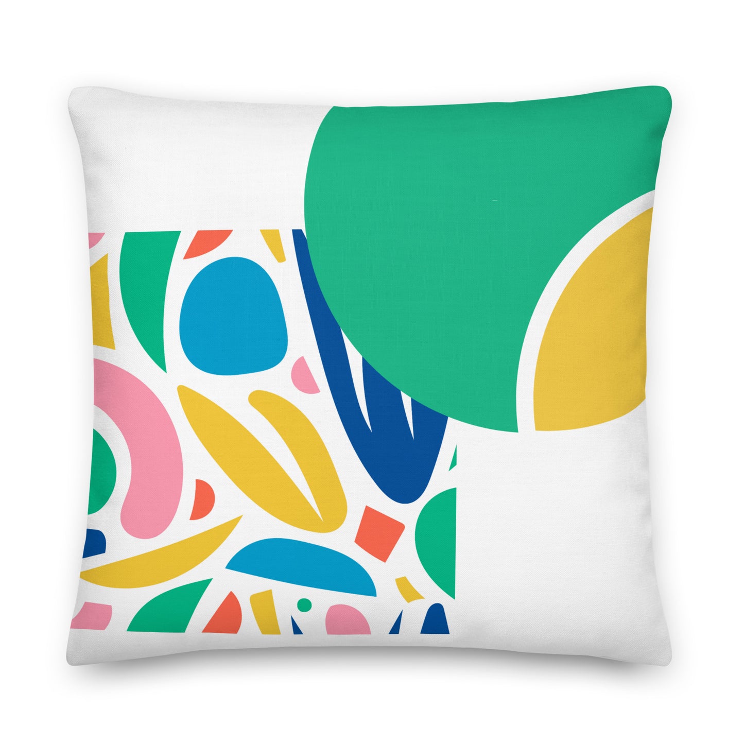 Colorful Collage Matisse Style Color Block Pillow- Soft or Linen