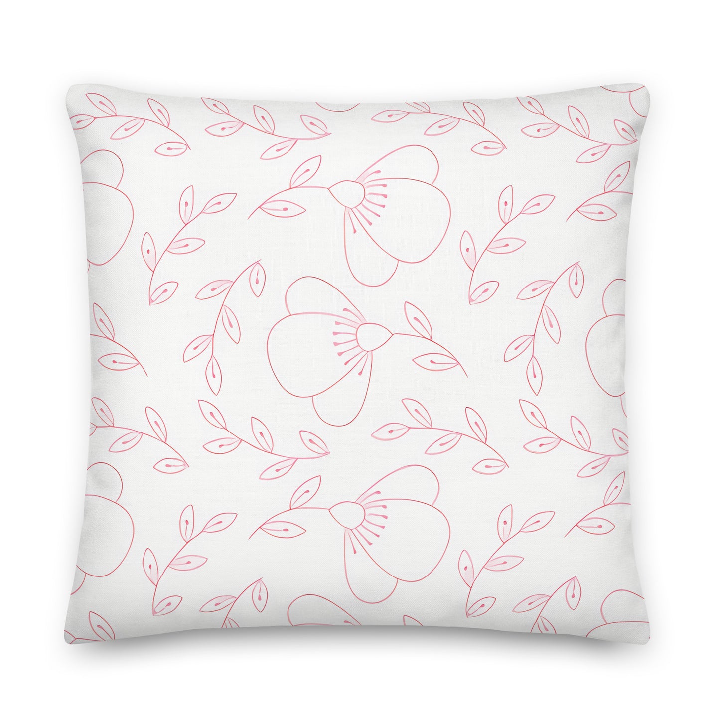 Floral Fantasy Pink Pillow- Soft or Linen