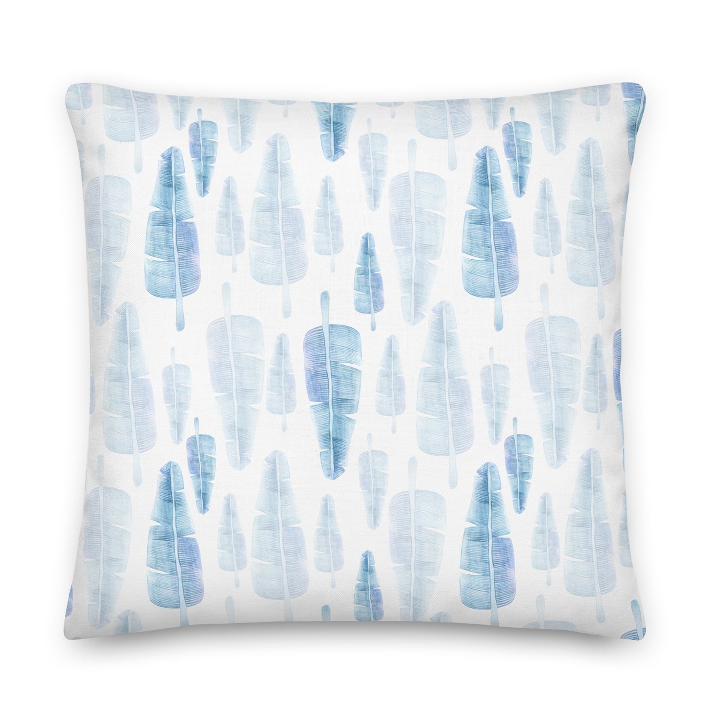 Tropical blue feather pattern pillow Soft Or Linen