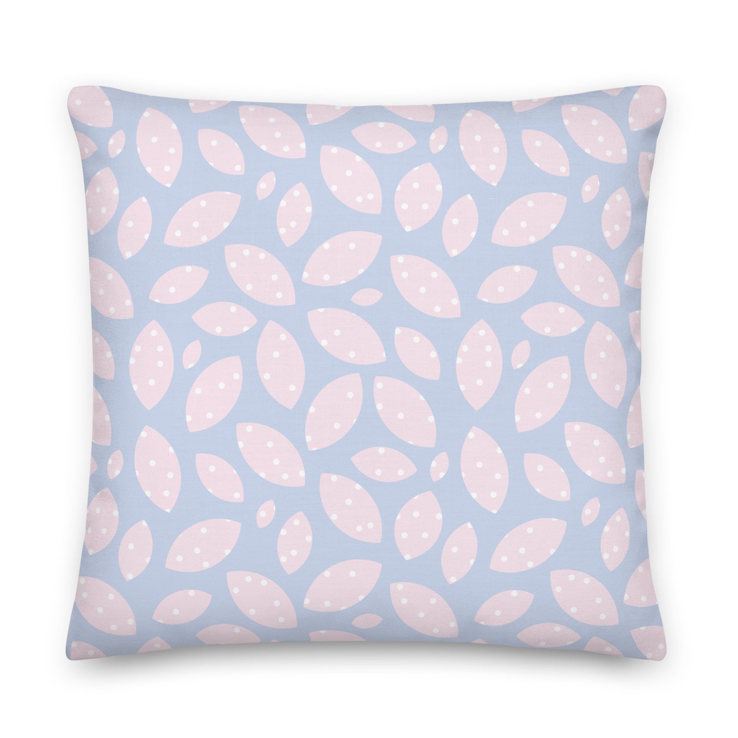 Leaves Dots Pattern Cute Pastel Color Pillow- Soft or Linen