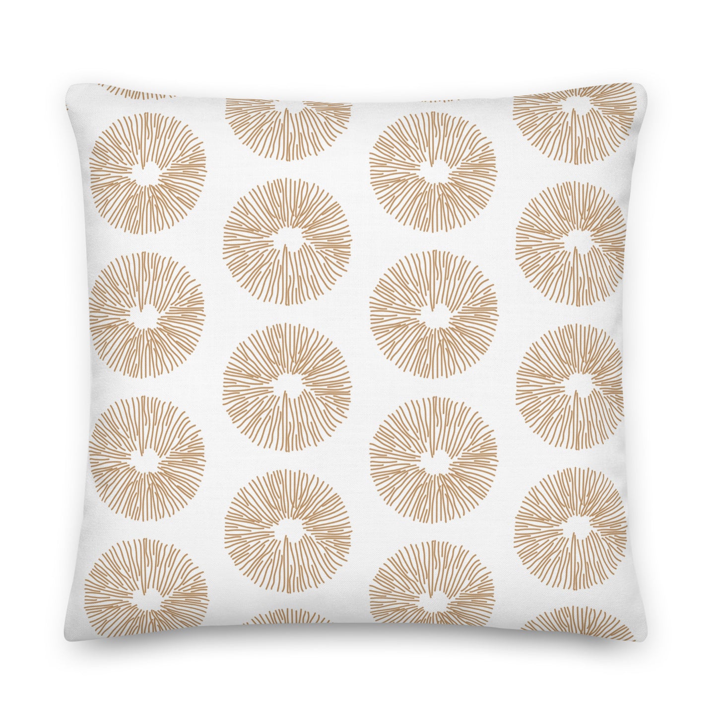 Brown and White Ethnic Circles Premium Pillow-Soft or Linen