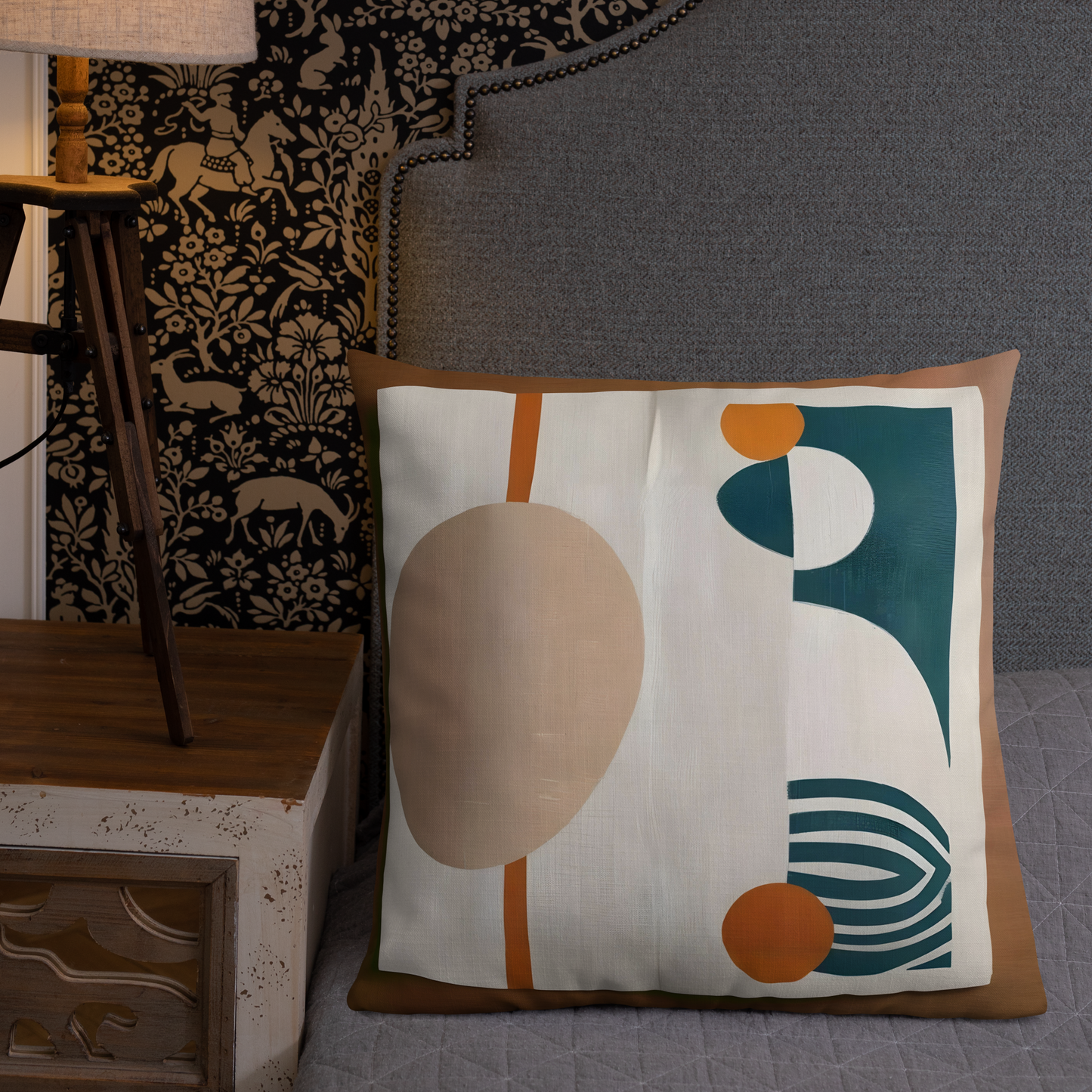 Retro Lines & Circles Pillow