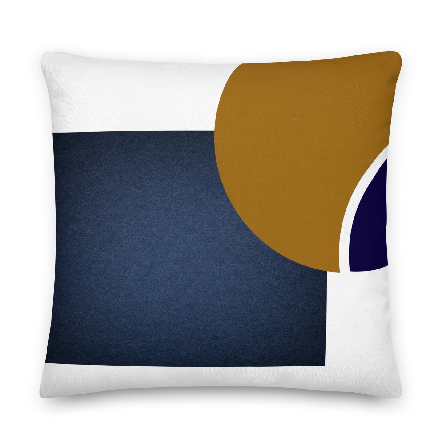 Navy and Mustard Color Block Pillow- Soft or Linen