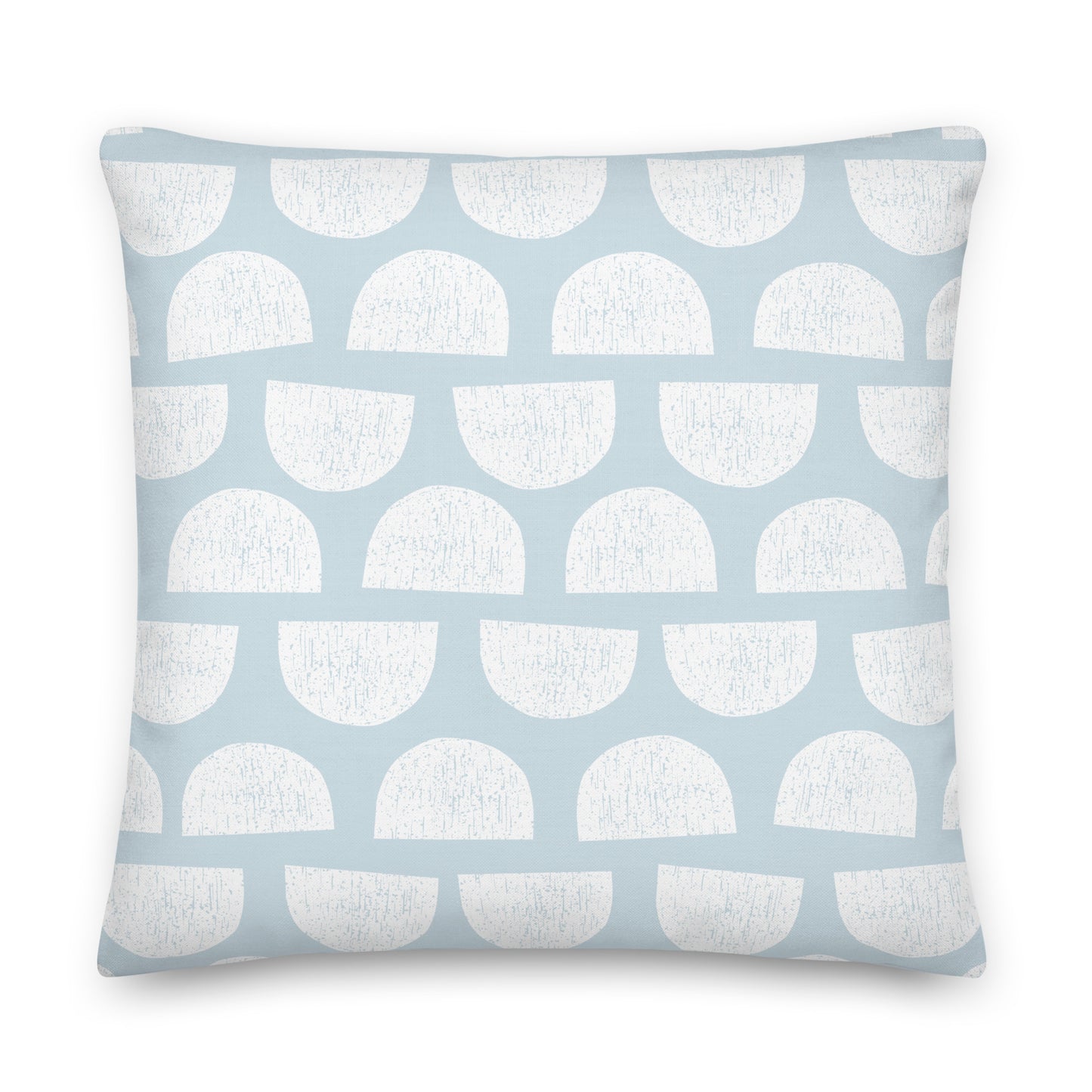 Blue Pattern with Textured Semi-circle- Soft or Linen