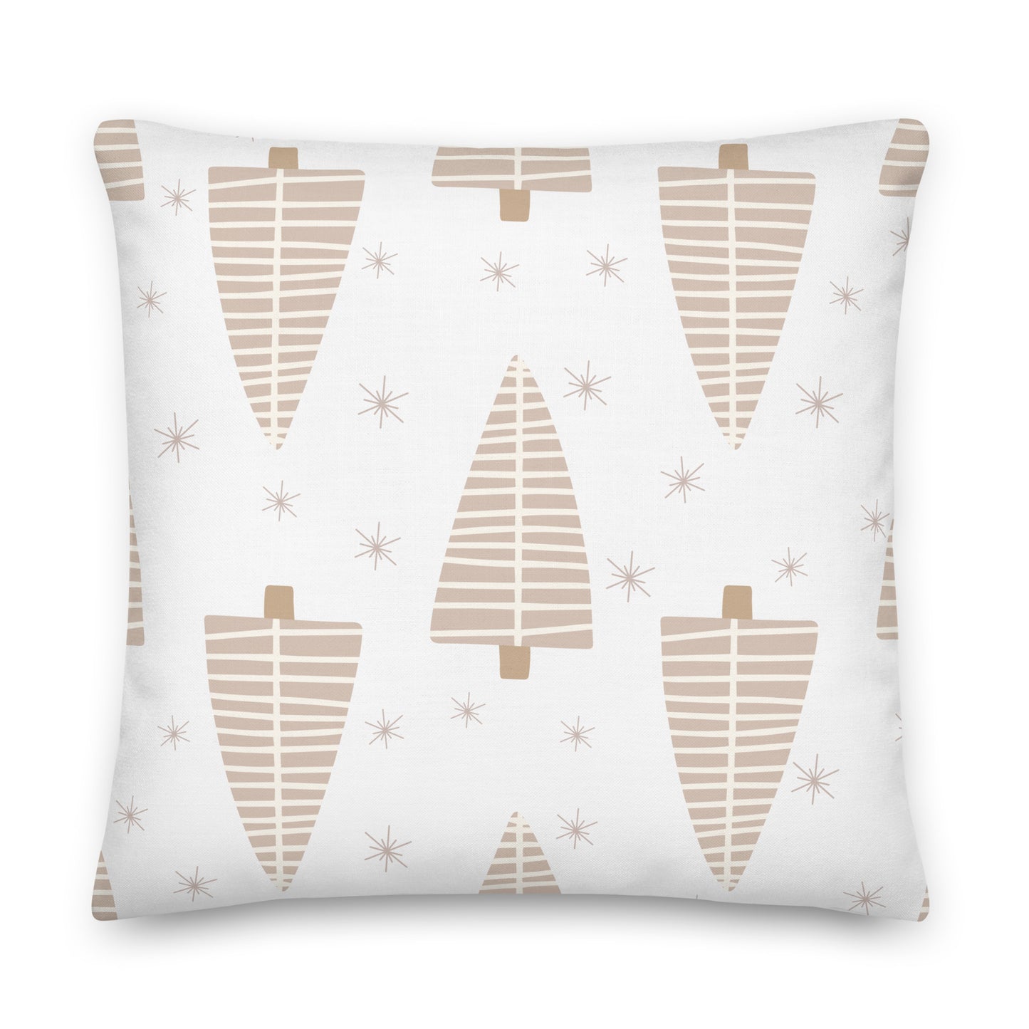 Neutral Christmas pillow- tree and stars- Soft Or Linen