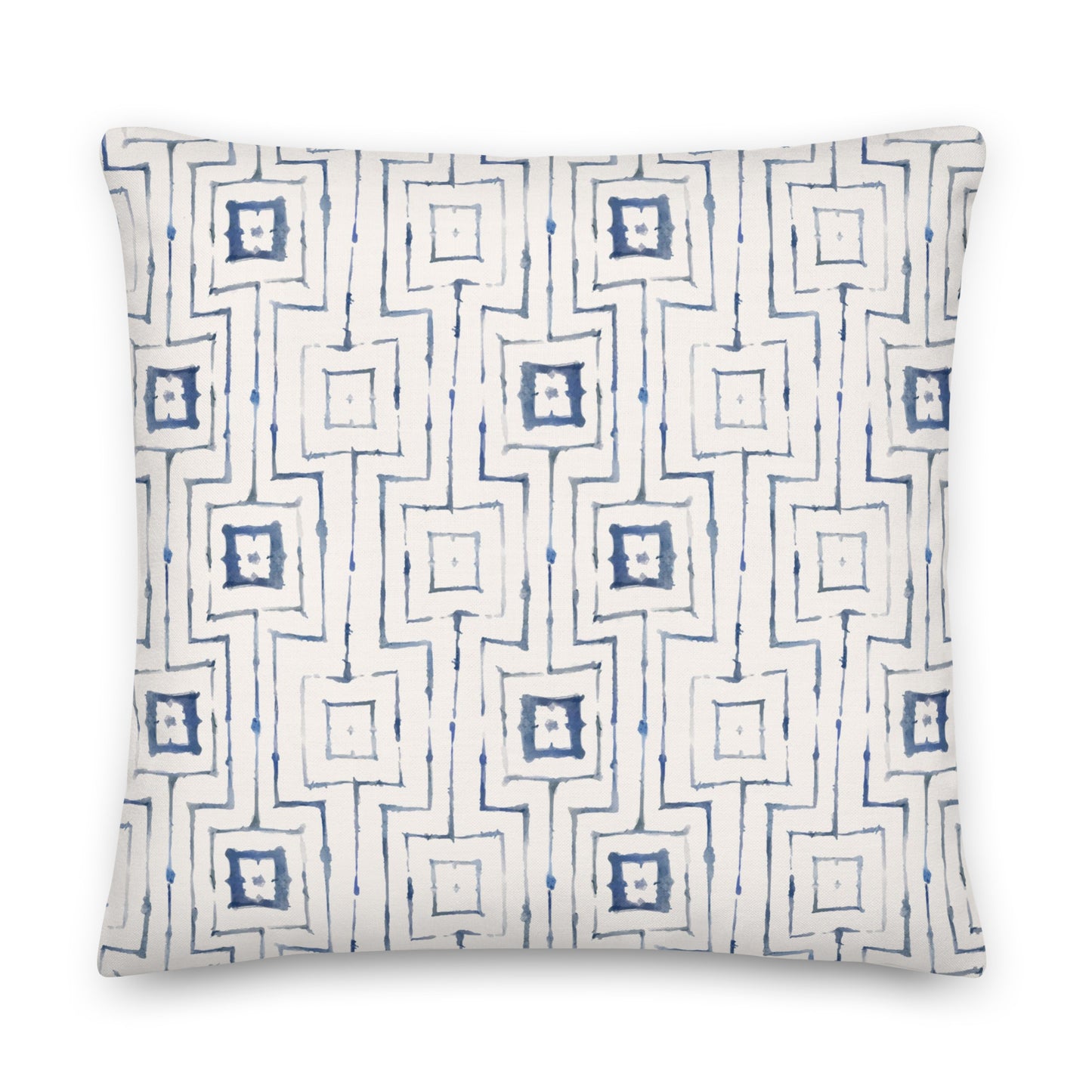 Blue Shibori Pattern Premium Pillow- Soft or Linen