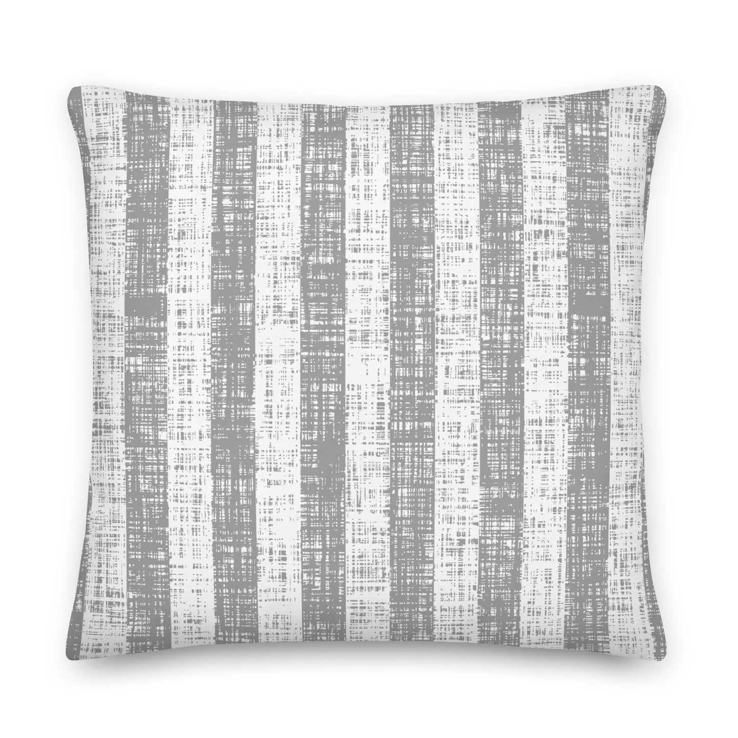 Gray Texture Stripe Premium Pillow-Soft or Linen