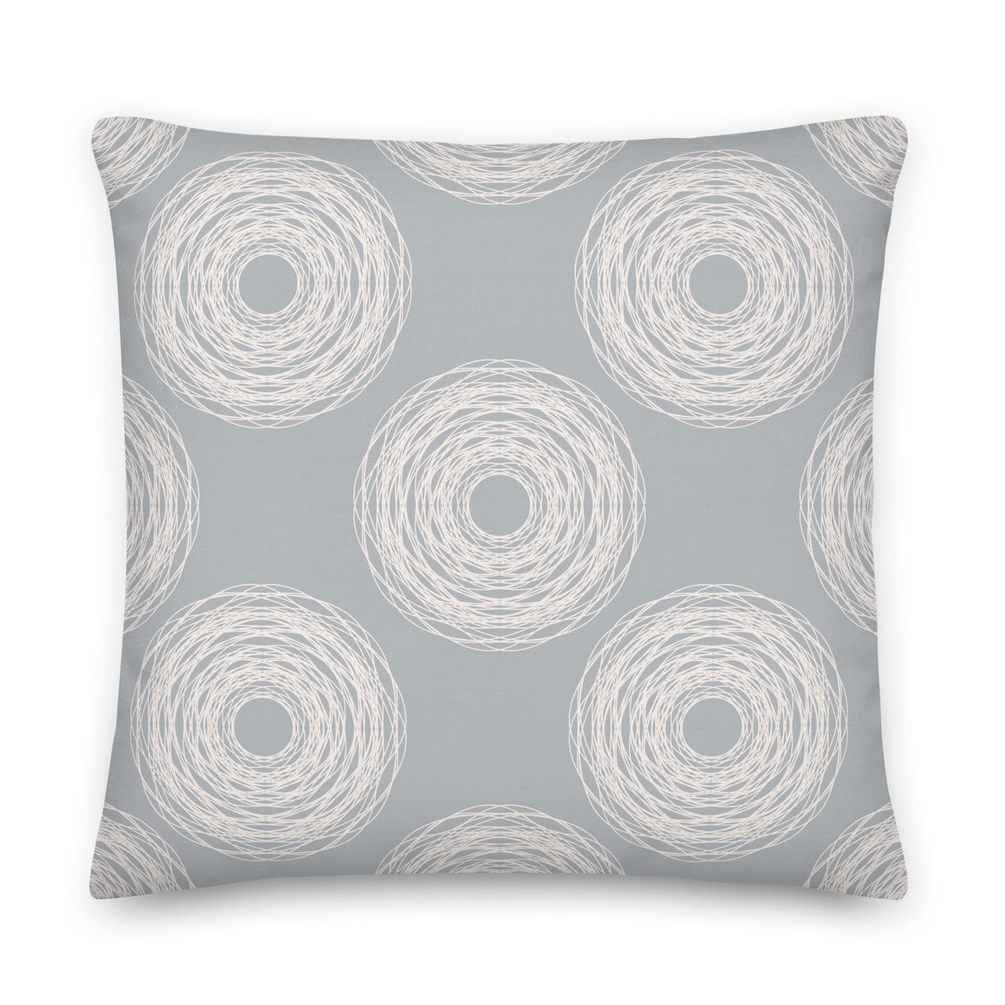 Circles in Gray-blue Color Premium Pillow- Soft or Linen