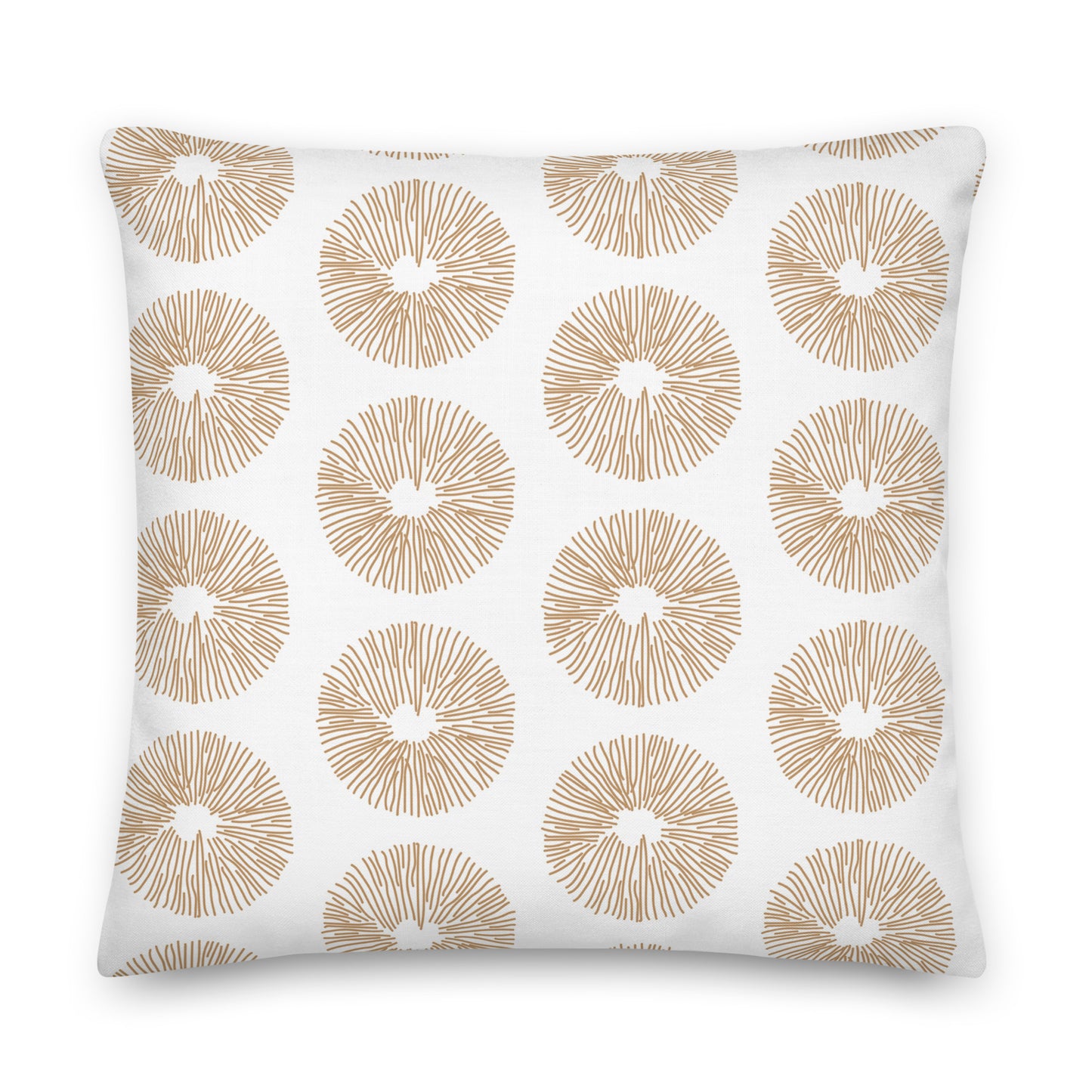 Brown and White Ethnic Circles Premium Pillow-Soft or Linen