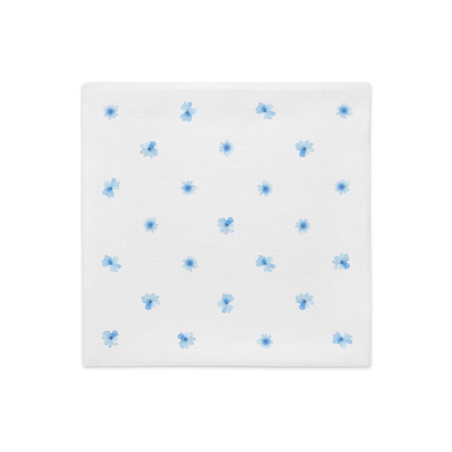 Pastel Blue Floral Pillow- Soft or Linen