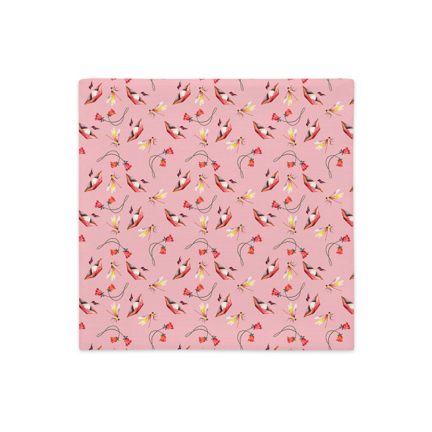 Pink Avian Garden Pillow- Soft or Linen