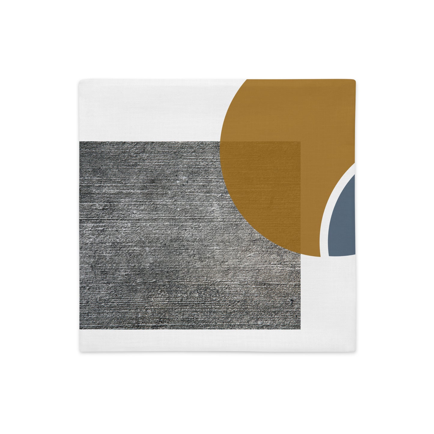 Gray and Mustard Color Block Pillow - Soft or Linen