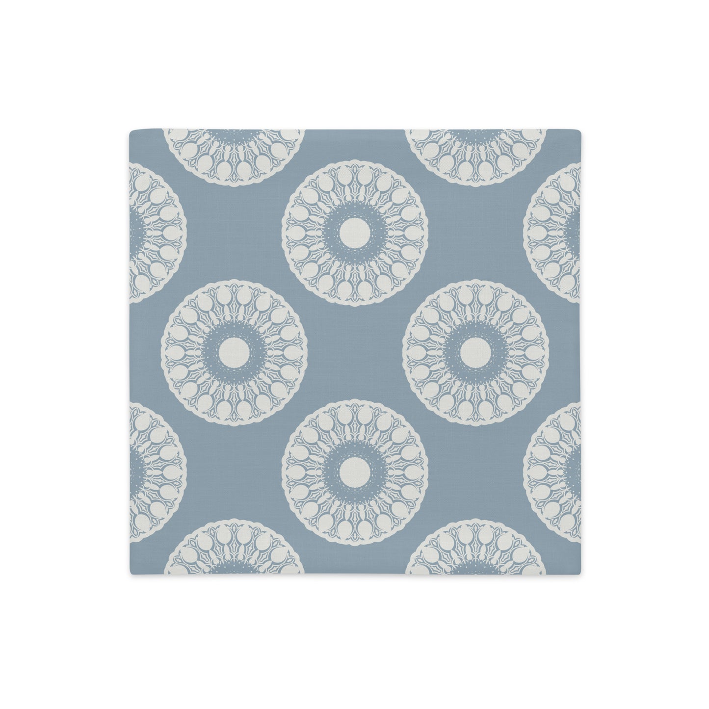 Blue and Cream Circles Premium Pillow-Soft or Linen