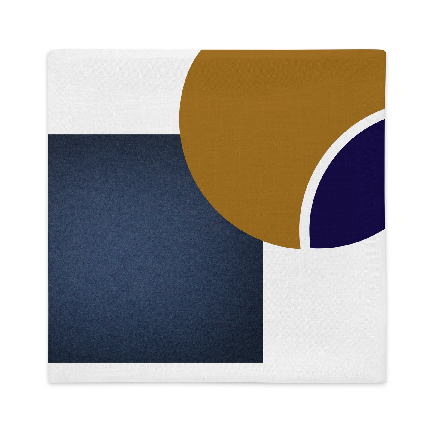 Navy and Mustard Color Block Pillow- Soft or Linen