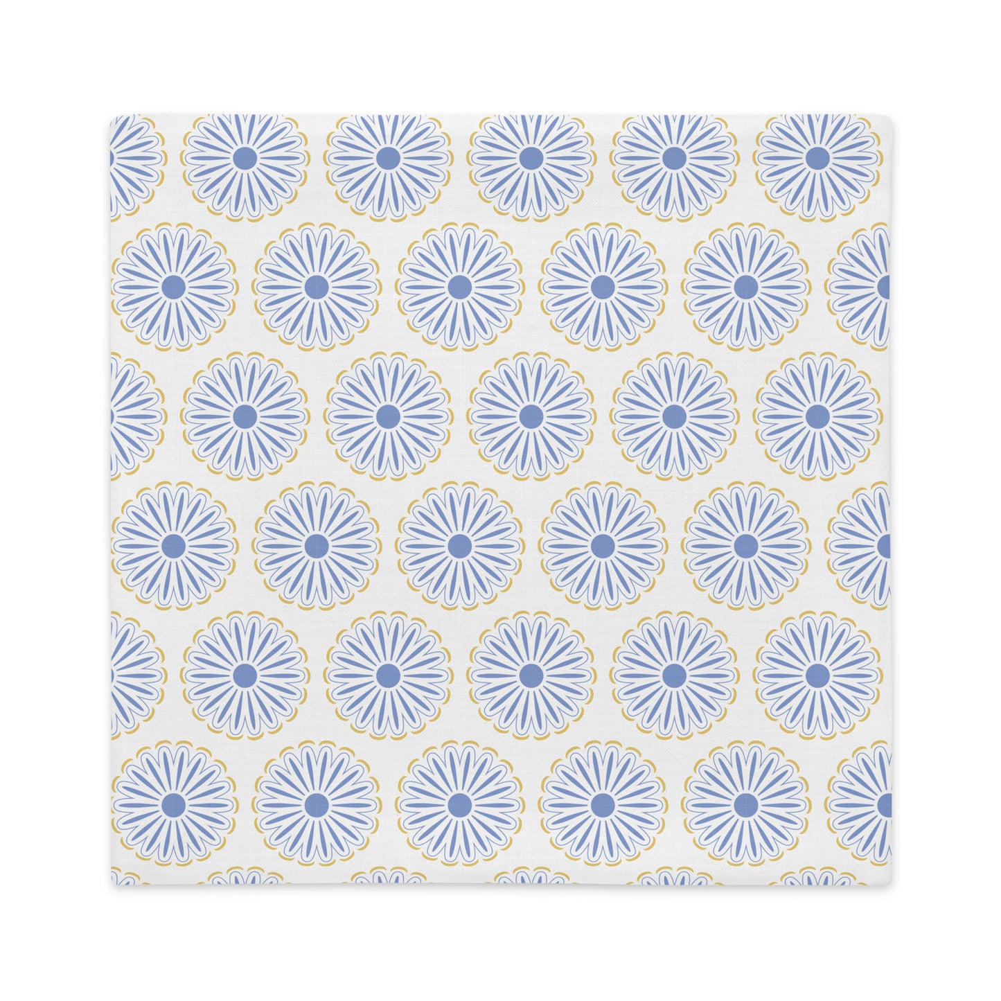 Light Blue and Yellow Flowers Premium Pillow-Soft or Linen