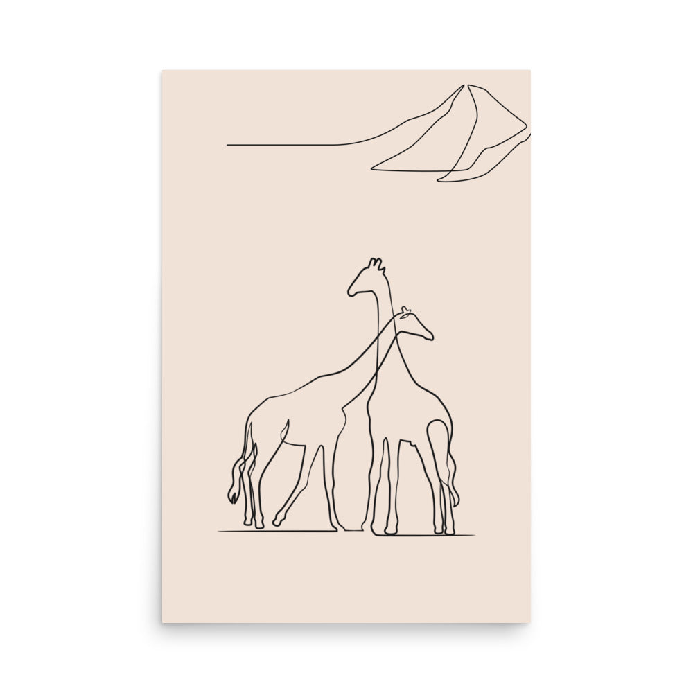 Giraffe Print, One line Drawing, Line art- Gender Neutral