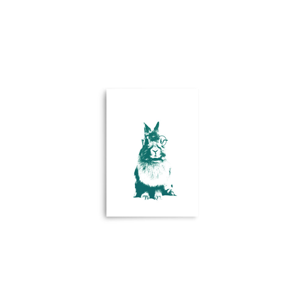 Green woodland animal wall art, bunny nursery wall art décor- Print Only