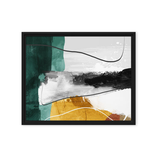 Chromatic Symphony abstract framed canvas