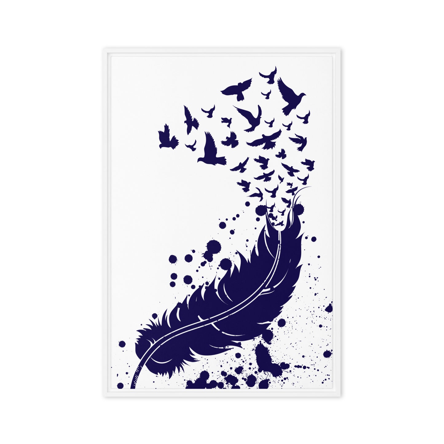 Feather and Birds Abstract Framed canvas 1 of 2