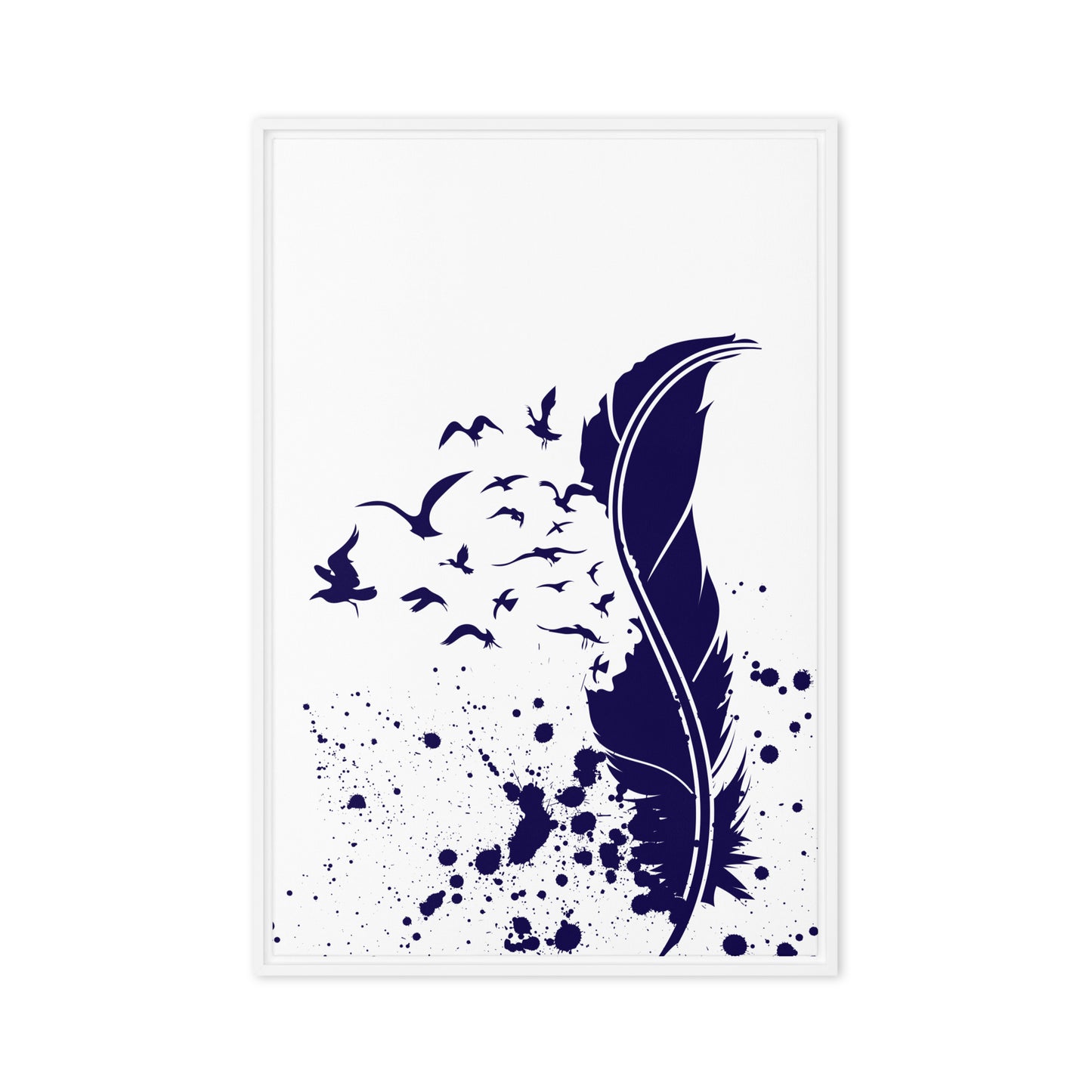 Feather and Birds Abstract Framed Canvas 2 of 2