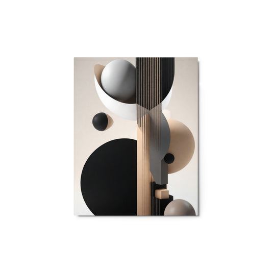 Black and Beige 3D Abstract Circles Metal Art